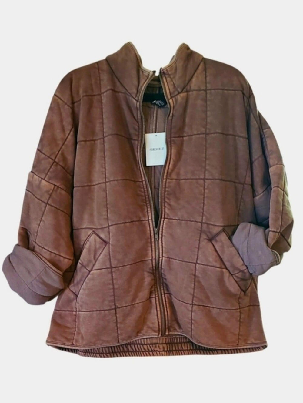 Forever 21 Quilted Zip-Up Jacket by Forever 21